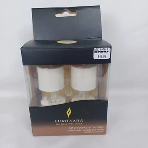 Luminara Real Flame Effect Tea light Candles New Set of 4 Timer - Picture 1 of 8