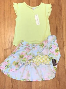 Matilda Jane Hello Lovely Beautiful Blooms Floral Skirt & NWT Copper Key Shirt - Picture 1 of 9
