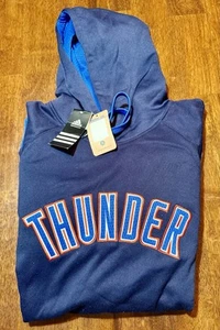 Herren Adidas Oklahoma City Thunder Hoodie XXL Dunkelblau & Royalblau Neu mit Etikett - Bild 1 von 13