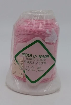 NOS Pink White Woolly 100% Nylon Thread Woolly Lock 1000M JAPAN Embroidery - Image 1 of 3