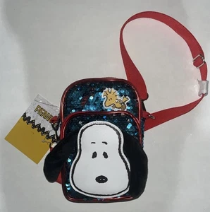Peanuts Snoopy And Woodstock Sequined Crossbody Bag - Picture 1 of 10