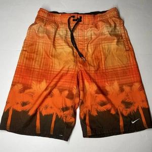 Nike Vintage Y2K Flame Orange Palms Shorts Badehose Boardshorts 00s Gr. M - - Bild 1 von 10