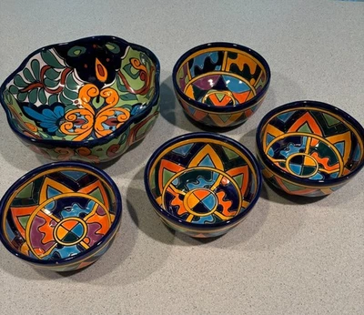 Nice, Salad Bowl Set - Salad Bowl with 4 matching bowls, Made in Mexico - Image 1 of 4