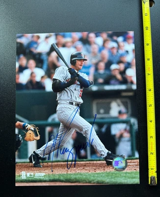 A.J. Pierzyn 2002 Photo File Minnesota Twins BLUE Signed Auto Autograph 8x10 (A) - Image 1 of 3