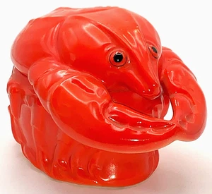 Set of 6 Covered LOBSTER Dishes Czech Art Deco Era Pottery Vintage Antique I920s - Picture 1 of 18
