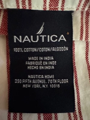 Juego de sábanas dobles Nautica Coleridge Stripe 200TC rayas rojas 2 piezas nuevo sin etiquetas Foto 1 de 2