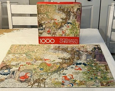 Vintage Springbok Puzzle The Night Before Christmas 1975 - Missing 3 Pieces - Image 1 of 4