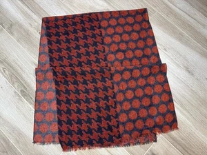 GIERRE Milano 100% Wool Men’s Scarf Houndstooth & Polka Dot Print Rare Auth - Picture 1 of 8