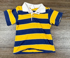 Camisa Polo Manga Corta De Colección Años 70 Sears Perma Prest Niños Rayas Gruesas Talla 4/5 - Imagen 1 de 6