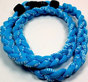 NEW! 20" All Light Blue Aqua Baseball Titanium Necklace Tornado - Picture 1 of 2