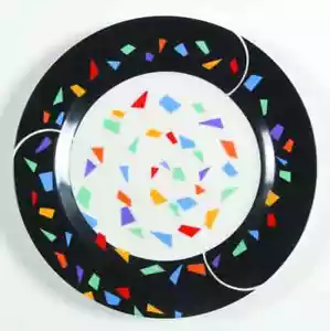 Wolfgang Puck Spago CONFETTI Piatti Bistrot SET DI 9 Misura è Diametro 8 7/8” NUOVO - Foto 1 di 3