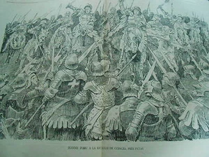 Jeanne d'Arc à la bataille de Coinces près Patay Print Art 1894 - Picture 1 of 1