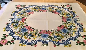 MANTEL DE LINO VINTAGE CUADRADO 31,5 X 35 ESTAMPADO FLORAL EN 1 CARA FLORAL - Imagen 1 de 5