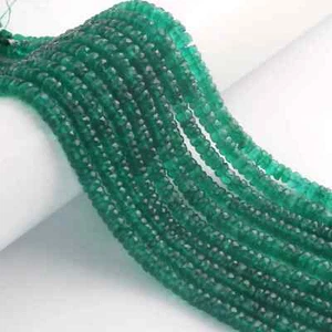 1 Strand Natural Green Onyx Faceted Heishi Tyre Shape Gemstone Beads, Green Onyx - Picture 1 of 4