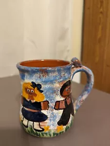 Hand Made, Hand Thrown/Painted Studio Art Pottery Coffee Mug Signed - Picture 1 of 10