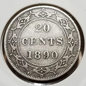 1890 Newfoundland SILVER 20 twenty cents - SHIP LOW COST - NF-159 - Picture 1 of 3