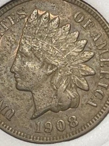 1908 S Indian Head Cent 1c Circulated VF+ - PITTING - KEY DATE! - Picture 1 of 6