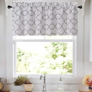 Regal Home Collections Trellis Lattice Rod Pocket Valance - Assorted Colors - Picture 1 of 22