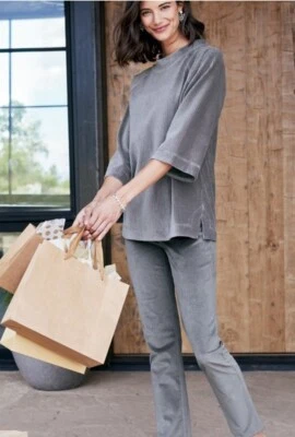 NEW SOFT SURROUNDINGS Blakely VELVETEEN Stretch Sz 18 W38" PANTS Cabernet Red - Image 1 of 4