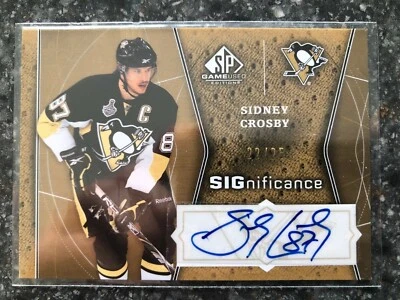 2009/10 UPPER DECK SP GAME USED SIGNIFICANCE AUTOGRAPH SIDNEY CROSBY AUTO 22/25 - Image 1 of 2