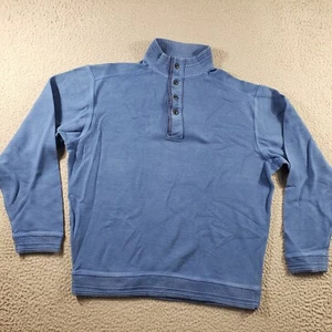 Tommy Bahama Suéter Para Hombre Medio Azul 1/4 Botón Pullover Sudadera Algodón - Imagen 1 de 11