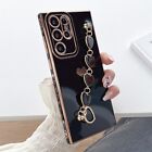 For Samsung S23 Ultra S22 S21 S20 A52s A13 A23 Heart Bracelet Case Plating Cover