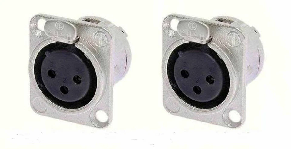 (2 PACK) NEUTRIK NC3FD-L-1 3-PIN XLR hembra tipo D montaje en panel - níquel Foto 1 de 1