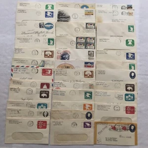 Vintage Ephemera Lot Stamped Short Envelopes Most Postmarked 1960s-80s USA - Picture 1 of 24