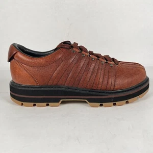 Zapatillas deportivas K-Swiss de colección para hombre talla 9 cuero marrón Y2K informales con cordones - Imagen 1 de 10