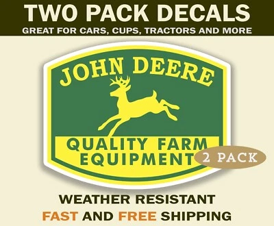 Vintage Style John Deere Sticker Decals John Deere Tractor Decal for Mowersl X2 - Image 1 of 2