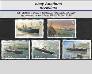 GB - Jersey, 1989 Issue - Ships, Scott #522-526, MNH - Cat.$3.75 - Picture 1 of 1