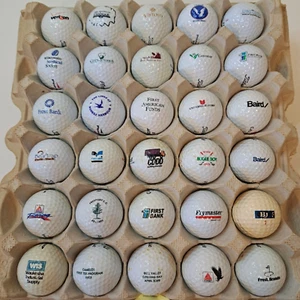 30 Logo Golf Balls Lot #015 Courses Brands Advertising Collectible vtg - Picture 1 of 5