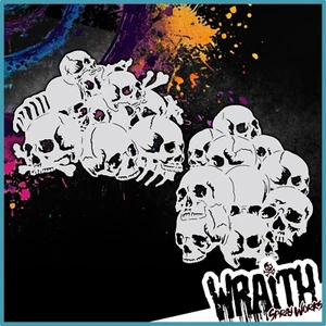 Skull Stack Double Set #1 - Reusable Airbrush Stencil Template - Picture 1 of 5
