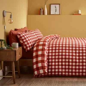 NEW IN PACK DUNELM Ansley Gingham King Size Duvet Cover & Pillowcase Set - Picture 1 of 6
