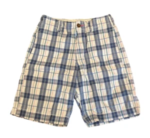 American Eagle Blue White Plaid Longer Length Bermuda Shorts Men's Size 28 11"L - Picture 1 of 9