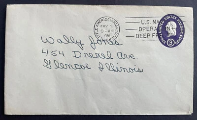 U534 US  Stamped Envelope 1956 Antarctica Little America Deep Freeze Cancel - Image 1 of 2