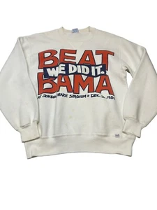 1989 Auburn Tigers Iron Bowl Football Sweatshirt BEAT BAMA We Did It RARE M Vtg - Picture 1 of 13