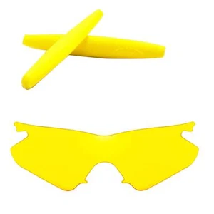Walleva Non-Polarized Yellow Lenses + Yellow Earsocks for Oakley M Frame Heater - Picture 1 of 7