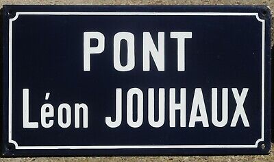 Old French Enamel Street Road Sign Plaque Plate Leon Jouhaux Nobel Peace Prize • 90.71$