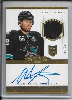 2013-14 Dominion Matt Irwin Gold Rookie Patch/Auto # 181 #d/50 - Image 1 of 2