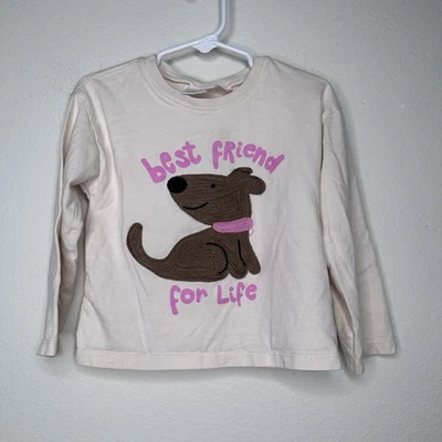 Zara Girls Long Sleeve Crotchet “Best Friend For Life “ Dog Size 3-4 T  - Image 1 of 3