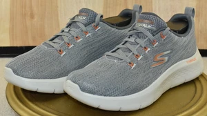 Skechers Go Walk Flex Men's Shoe Size 7 Grey/Orange Quota Walking Sneakers - Picture 1 of 10