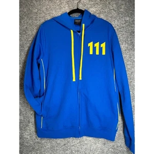 Bethesda Fallout 111 Hoodie Zip Up Jacket Mens Graphic Blue Medium - Picture 1 of 4