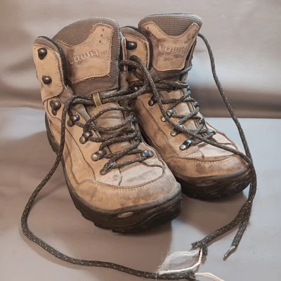 EUC LOWA RENEGADE GTX MID GORETEX БОТИНКИ РАЗМЕР 7 США 38 ЕС КОРИЧНЕВЫЕ КОЖАНЫЕ САПОГИ  - Изображение 1 из 4