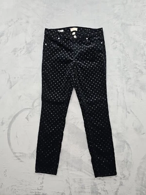 Pantalones al tobillo ajustados modernos LOFT Outlet para mujer talla 8 negro a lunares terciopelo  Foto 1 de 4
