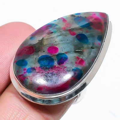 Multi Labradorite Gemstone 925 Sterling Silver Gift Jewelry Ring Size 6.5 r344 - Image 1 of 4