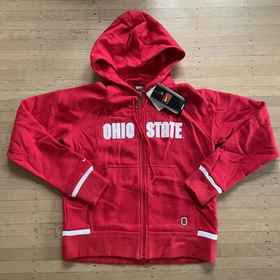 Nike штата Огайо полный молнии толстовка с капюшоном красный логотип молодежный размер средний 8-10 новый!! - Изображение 1 из 4