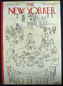 The New Yorker Jan 13 1945 Vintage Magazine Cover Multi-Color Print by Steinberg - Picture 1 of 3