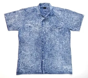 SOHAJ - Men's Vintage Short Sleeved Denim Shirt - Medium - Relaxed Fit Acid Wash - Picture 1 of 4