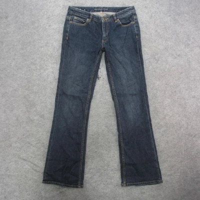 Pantalones de mezclilla Michael Kors para mujer 6 azules lavados oscuros pierna recta elásticos bolsillos MK Foto 1 de 4